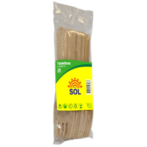 Tenedores De Madera - El Sol - x20 Unidades